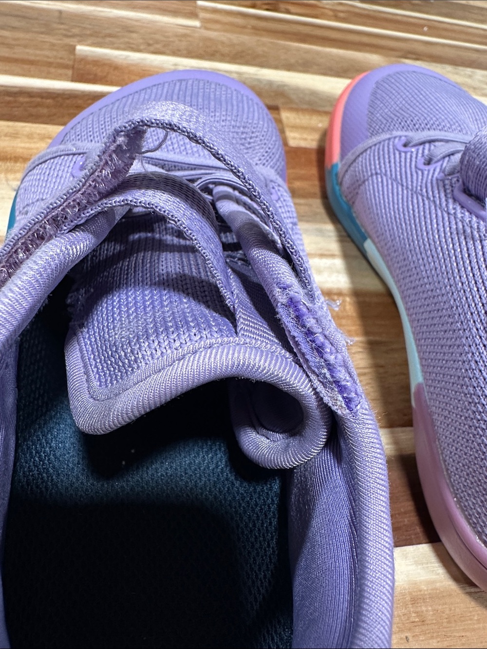 WHITIN Lavender Mesh Kids Sneakers with Multi-Color Sole 477 - Picture 5 of 6